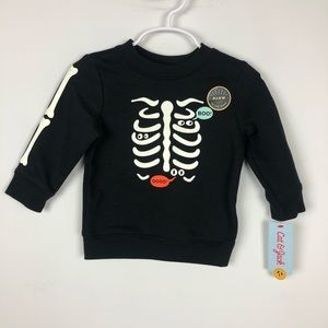 Cat & Jack boys skeleton sweatshirt NWT 12 mo Halloween